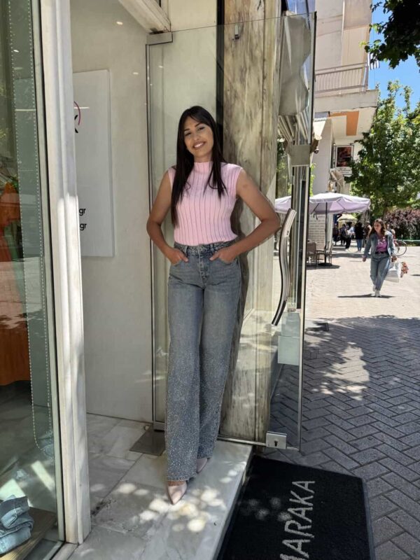 Τζιν με στρας μπλε