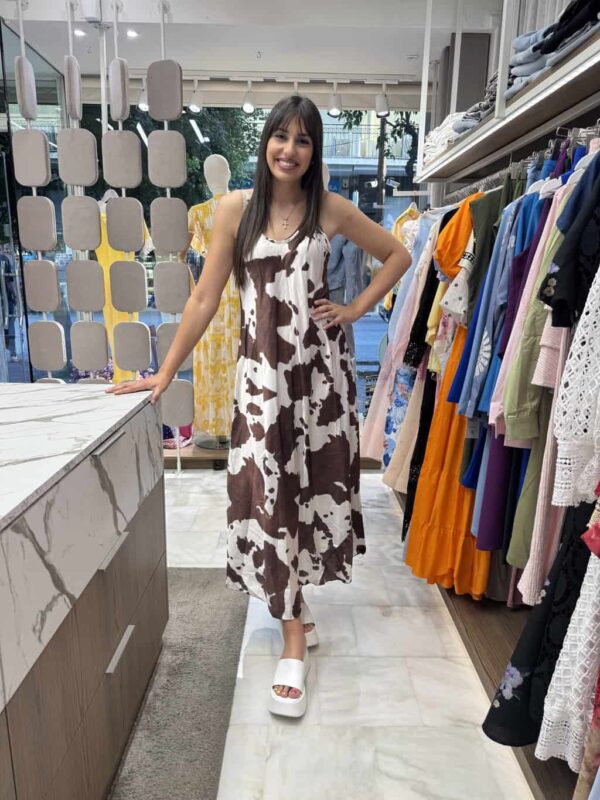 Φόρεμα καφέ cow Φόρεμα cow print onesize