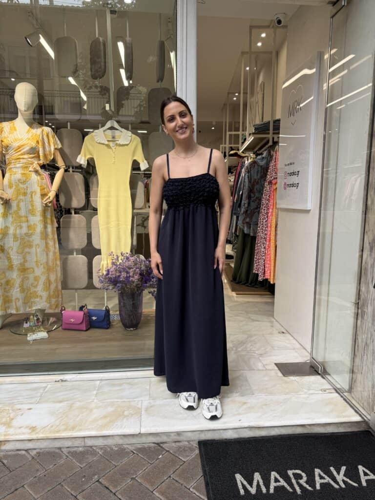 Φόρεμα με σφηκοφωλιά