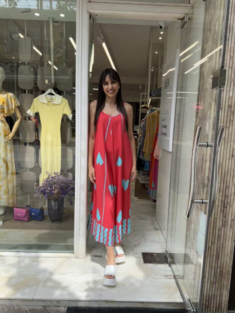 Ολόσωμη φόρμα με καρδούλες πορτοκαλί