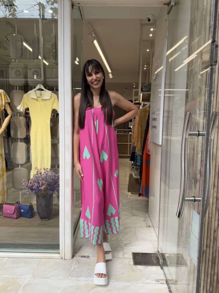 Ολόσωμη φόρμα με καρδούλες πορτοκαλί