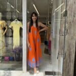 Ολόσωμη φόρμα με καρδούλες πορτοκαλί