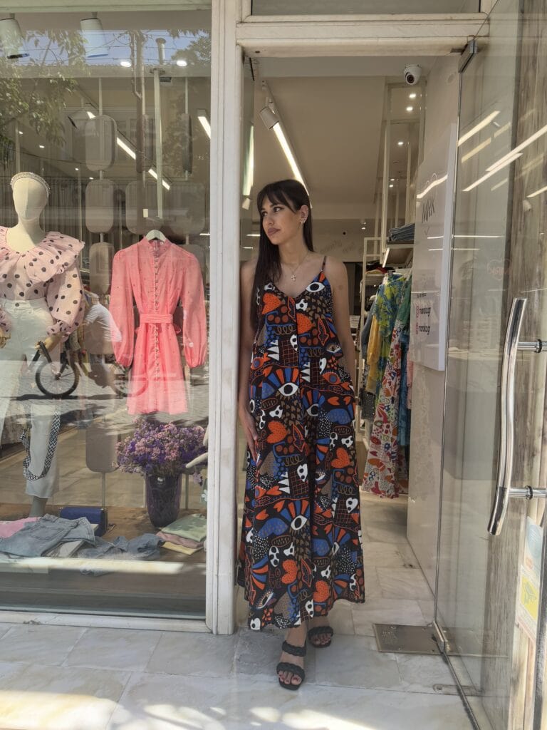 φορεμα πριντ μαυρο Φόρεμα με Πριντ