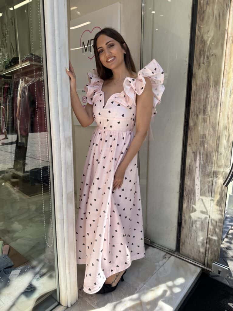 Φόρεμα πουά με καρδούλες