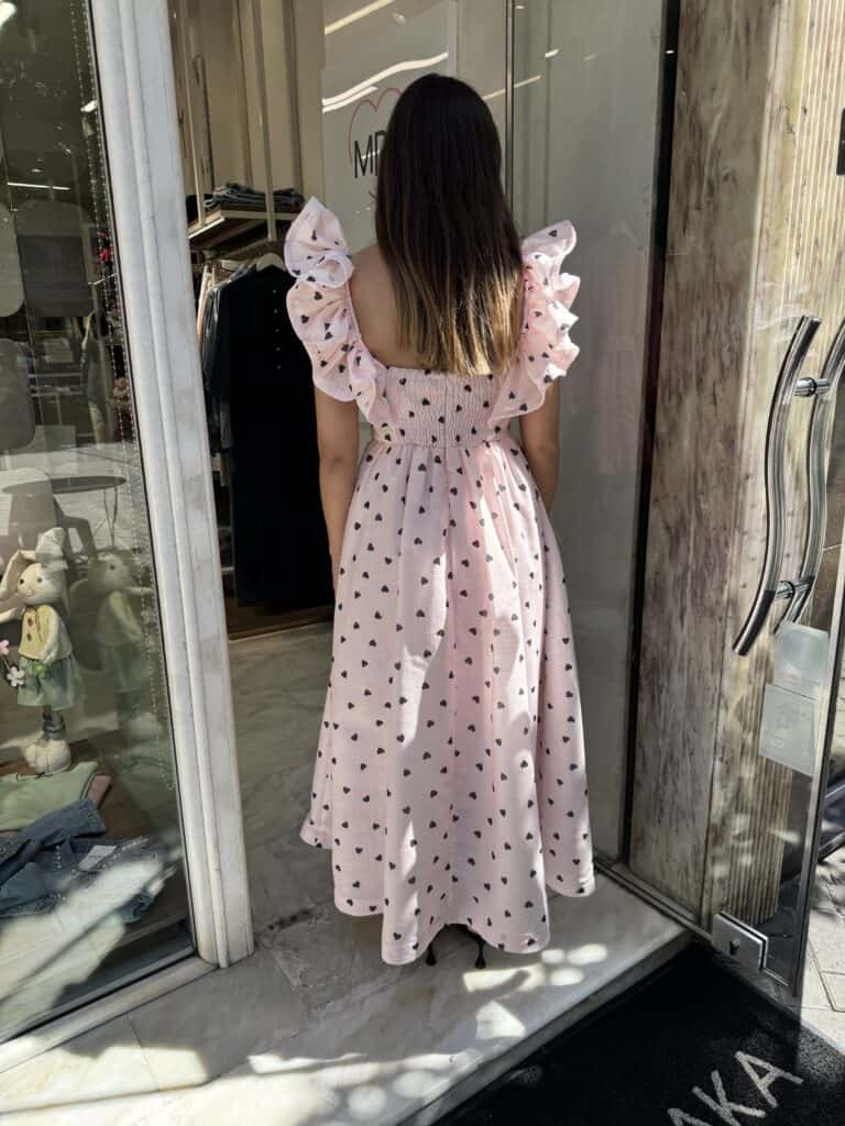 Φόρεμα πουά με καρδούλες