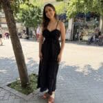 Φόρεμα Τιραντέ Μidi Καφέ