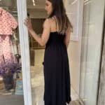 Φόρεμα Τιραντέ Μidi Καφέ