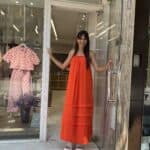 Φόρεμα Πορτοκαλί Φόρεμα με χάντρες