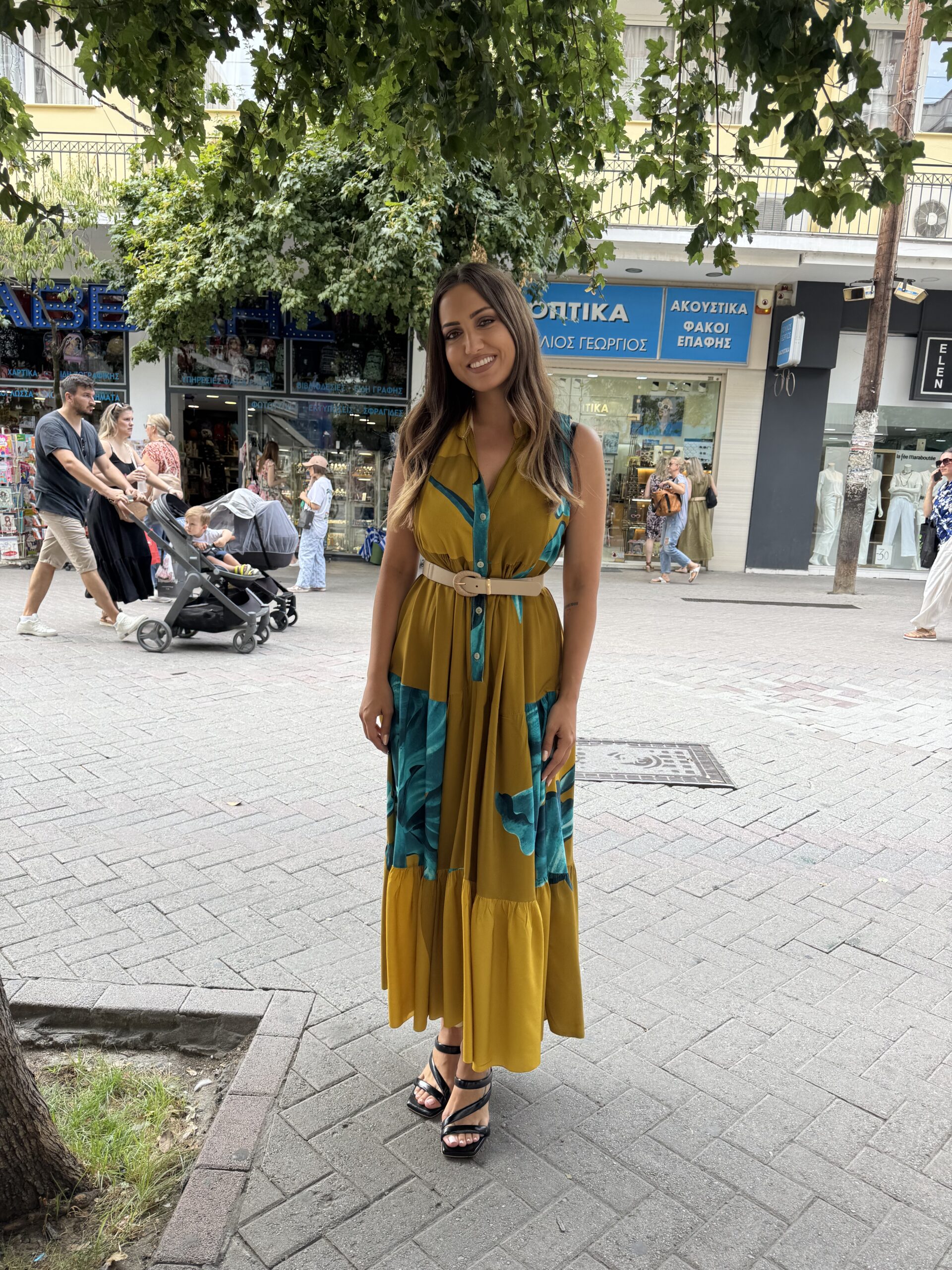 Φόρεμα αμάνικο maxi