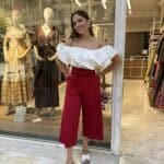 Παντελόνα κόκκινη Παντελόνα ποπλίνα