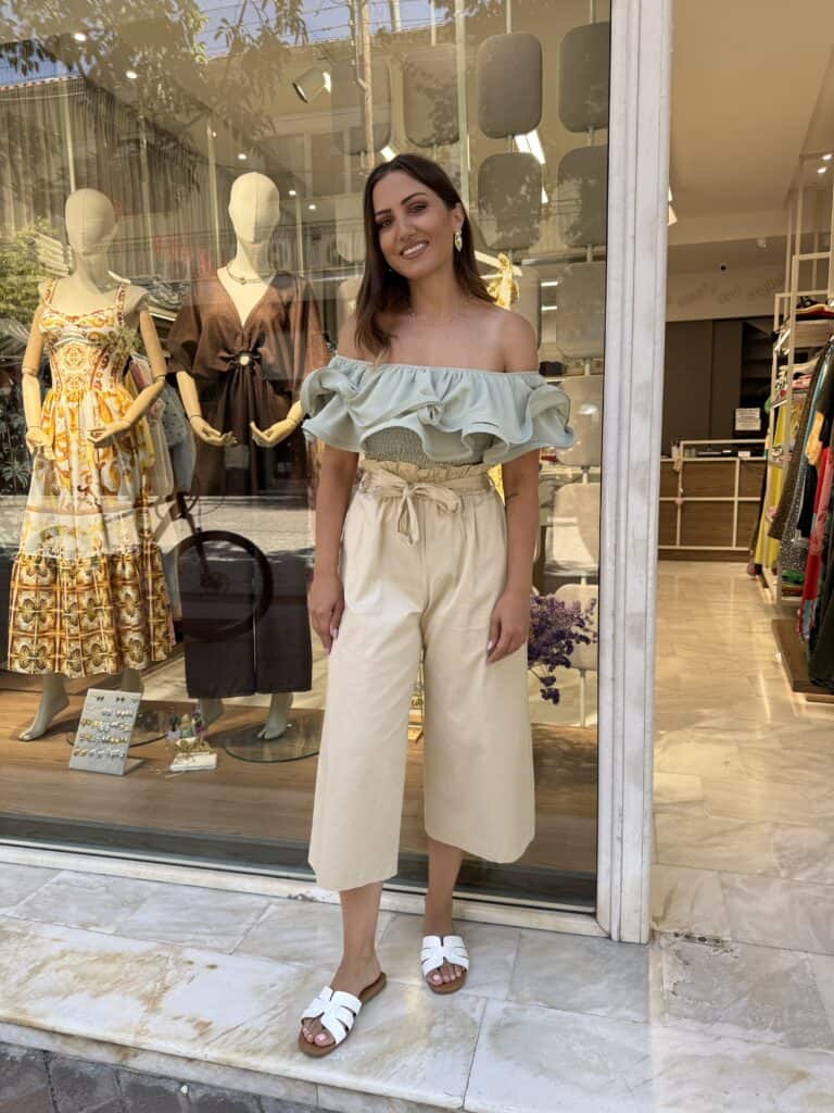 Παντελόνα μπεζ Παντελόνα ποπλίνα