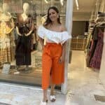 Πορτοκαλί παντελόνα Παντελόνα ποπλίνα