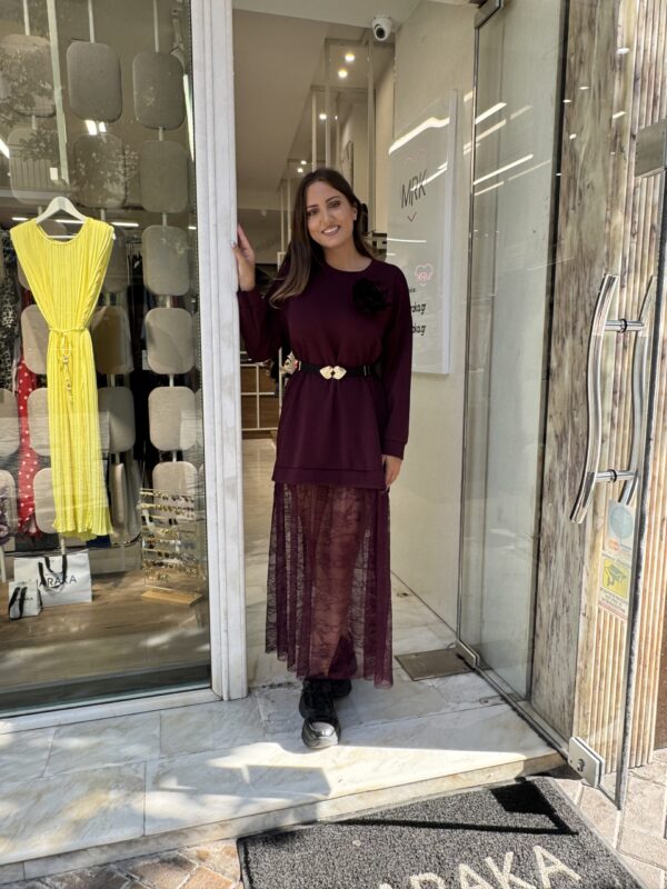 Φούτερ φόρεμα με δαντέλα