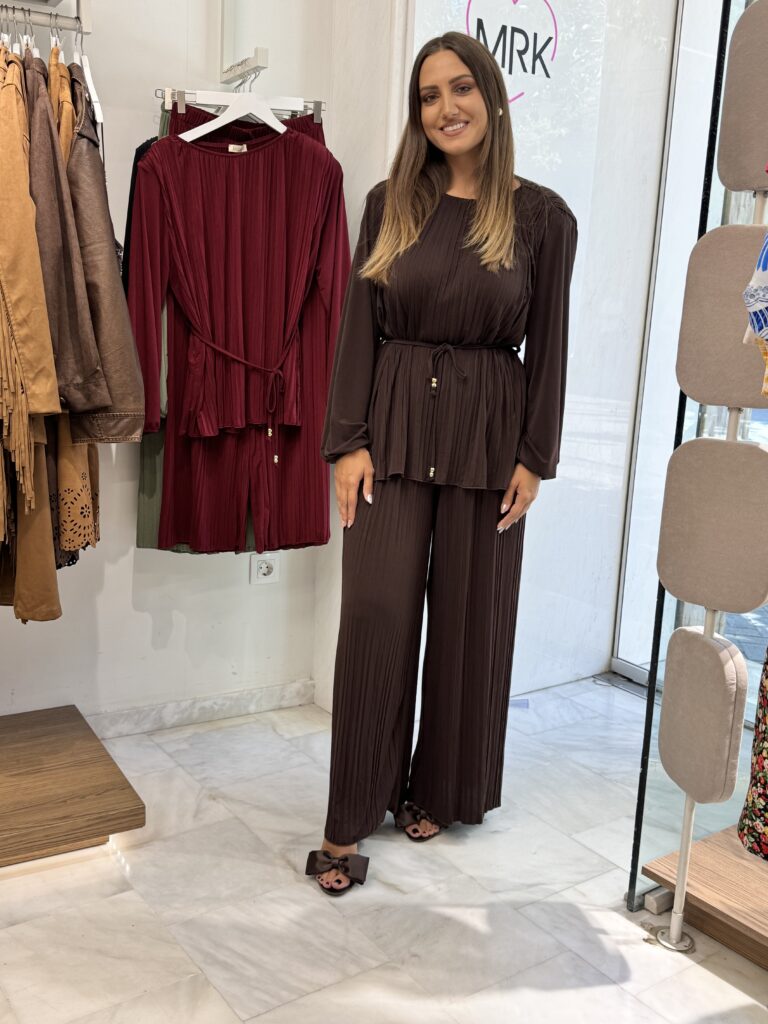 SET KAFE Σετ πλισέ με παντελόνι