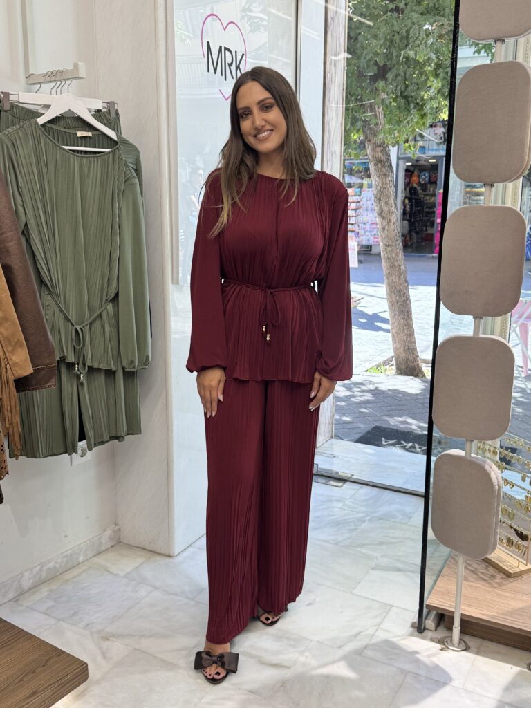 SET MPORNTO Σετ πλισέ με παντελόνι