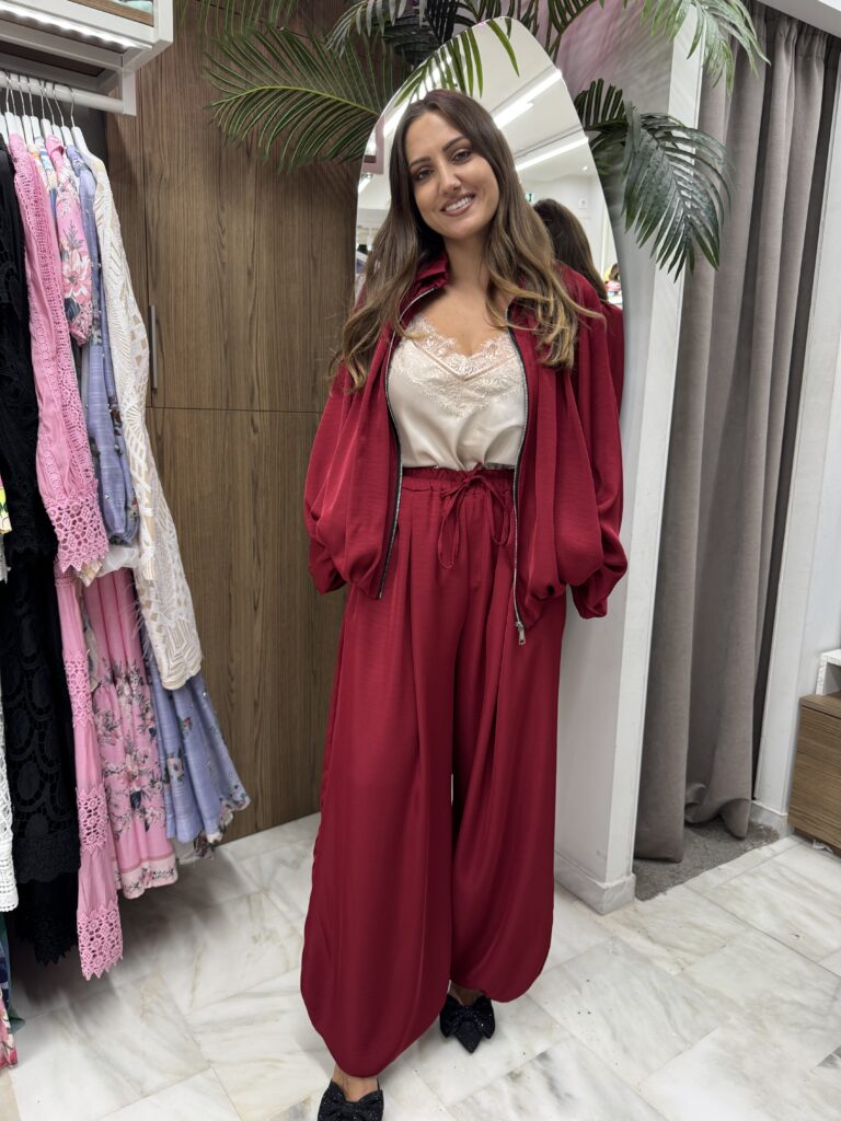 Set κοκκινο Σετ με ζακέτα