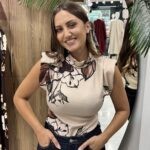 μπεζ Μπλούζα με βάτα