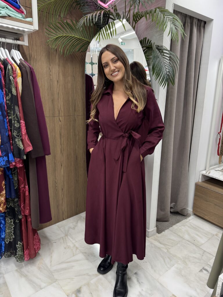 μπορντο φόρεμα Φόρεμα κρουαζέ