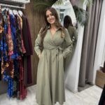 χακί φόρεμα Φόρεμα κρουαζέ