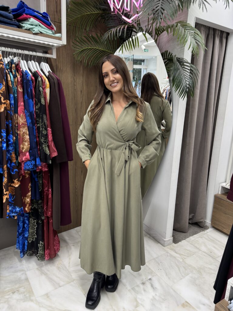 χακί φόρεμα Φόρεμα κρουαζέ