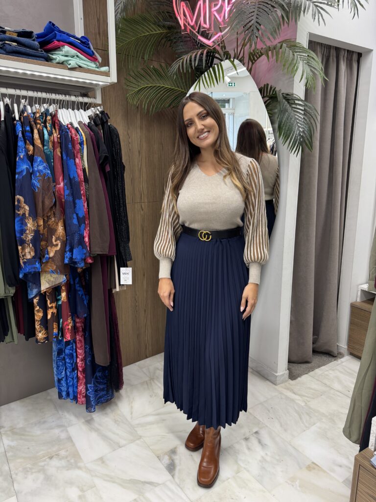 Φούστα πλισέ μονόχρωμη