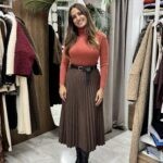 Φούστα πλισέ σουέτ