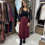 Φούστα πλισέ μονόχρωμη