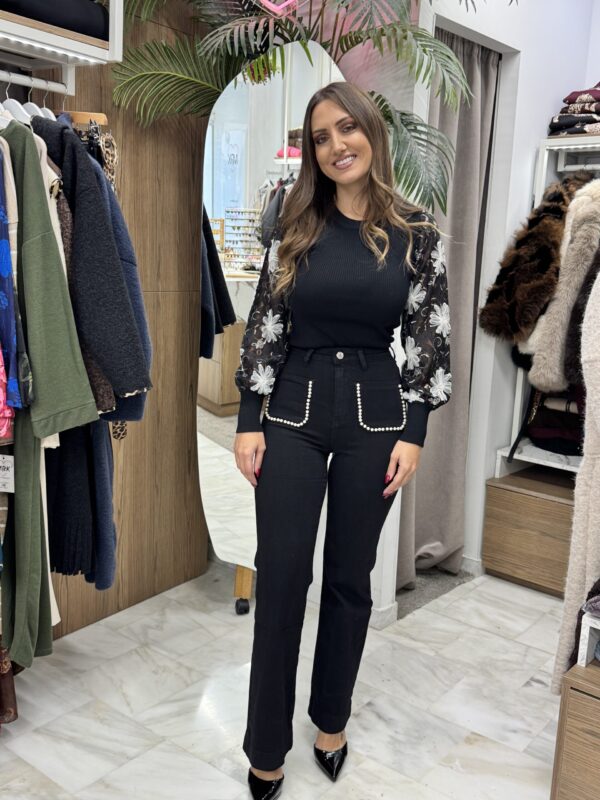 Τζιν παντελόνι με πέρλες