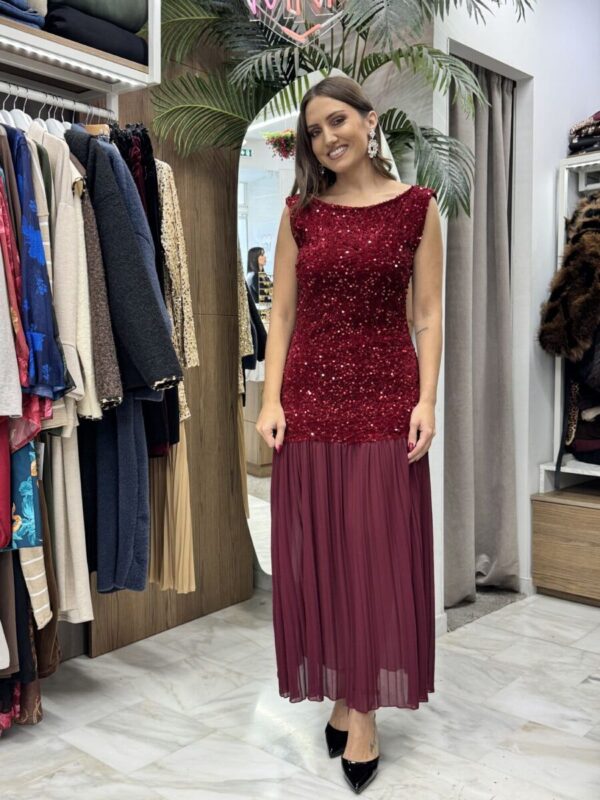 Φόρεμα παγιέτα αμάνικο