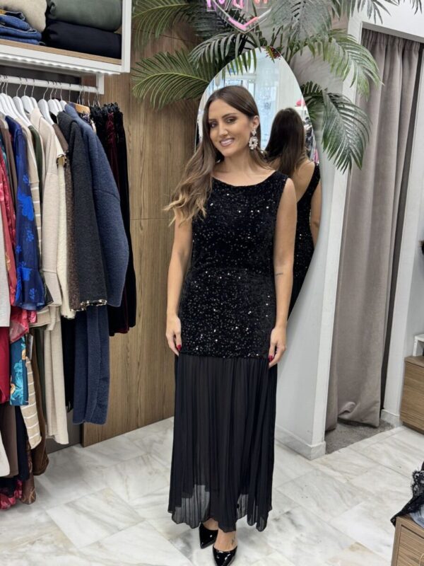 Φόρεμα παγιέτα αμάνικο