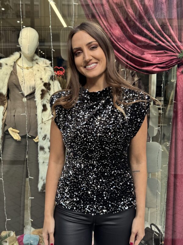 Μπλούζα αμάνικο παγιέτα