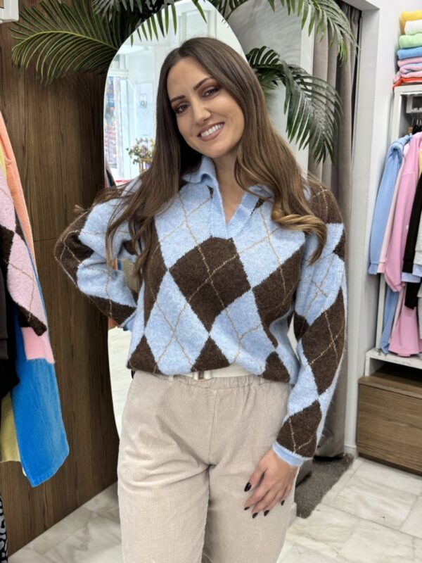 Μπλούζα πλεκτή με ρόμβους