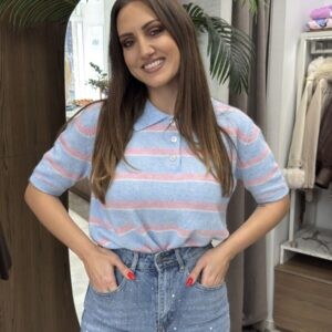 Ριγέ πόλο μπλούζα