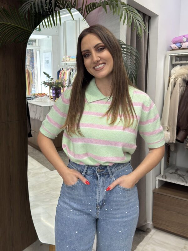 Πόλο ριγέ με κοντό μανίκι