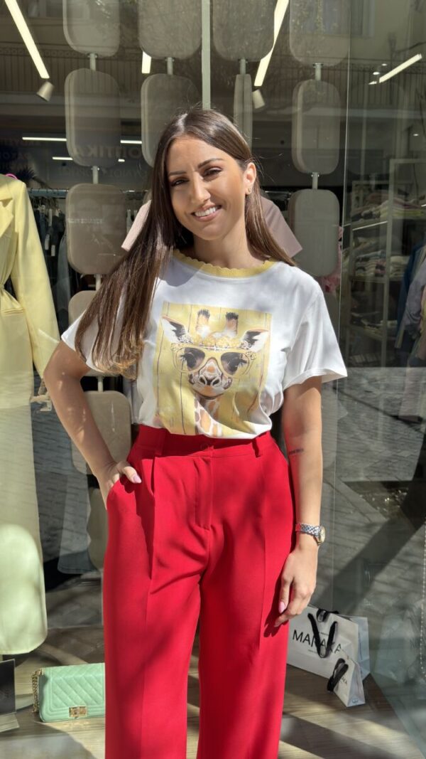 T-shirt με στάμπα giraffe