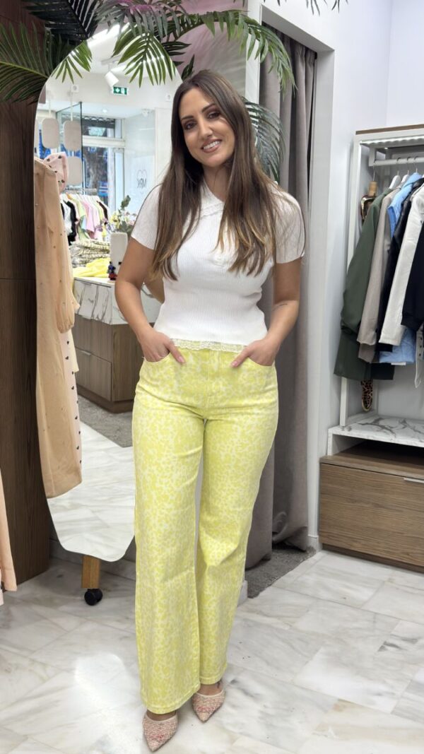 Παντελόνι λεοπάρ κίτρινο