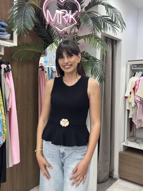 Αμάνικη μπλούζα peplum