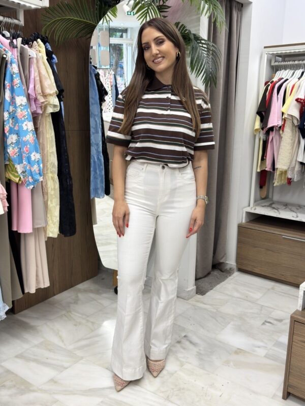 Παντελόνι καμπάνα λευκό