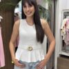 Αμάνικη μπλούζα peplum