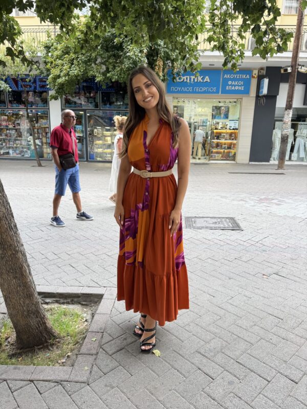 Φόρεμα αμάνικο maxi