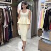 Σετ πλεκτό με μπλούζα peplum