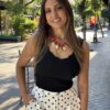 Κολιέ με κοχύλια κόκκινο Μπλούζα με δαντέλα