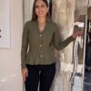 Ζακέτα με κουμπιά χακί Ζακέτα με κουμπιά