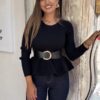 Μπλούζα Πέπλουμ με ζώνη