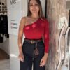Μπλούζα μ έναν ώμο κόκκινο Μπλούζα με έναν ώμο