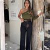 Μπλούζα μ έναν ώμο χακί. Μπλούζα με έναν ώμο