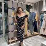 Φόρεμα πουά midi