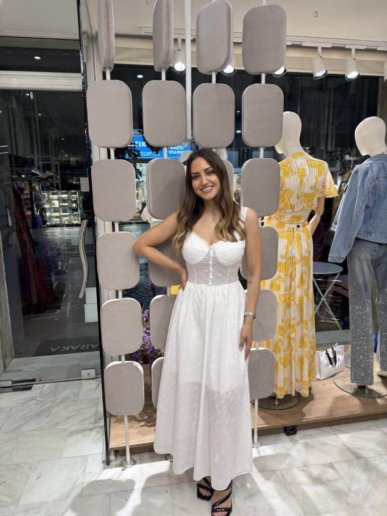 ΚΗΠΟΥΡ ΜΠΡΟΣΤΑ 2 Φόρεμα Κιπούρ Maxi