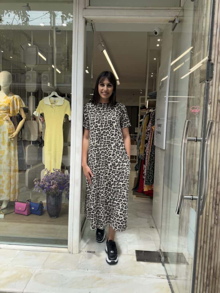 Φόρεμα λεοπάρ μακό