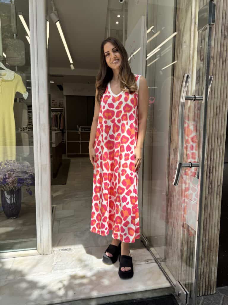 Φόρεμα λεοπάρ κίτρινο